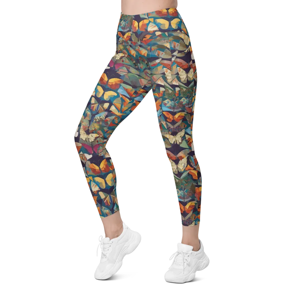 Prismatic Lepidary on Leggings with Pockets — Left Front