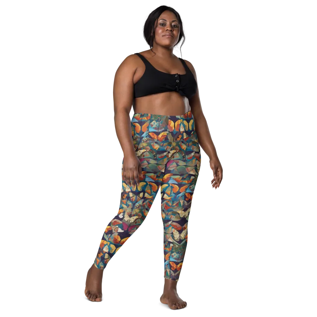 Prismatic Lepidary on Leggings with Pockets — Front