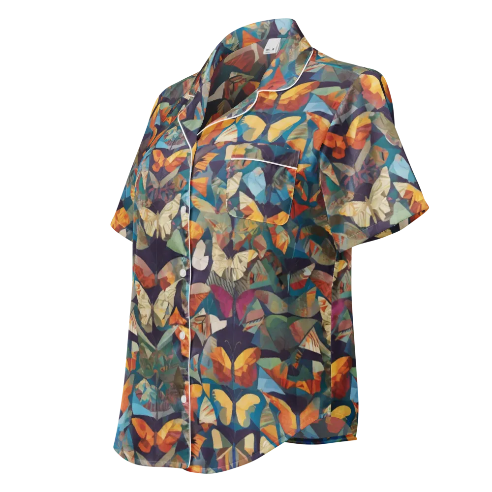 Prismatic Lepidary on Women's Short Sleeve Pajama Top — Left Front