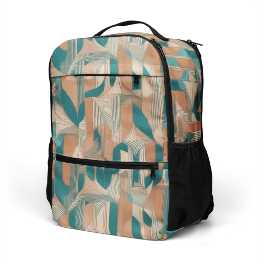 Teal Deco Drapery on a Utility Backpack