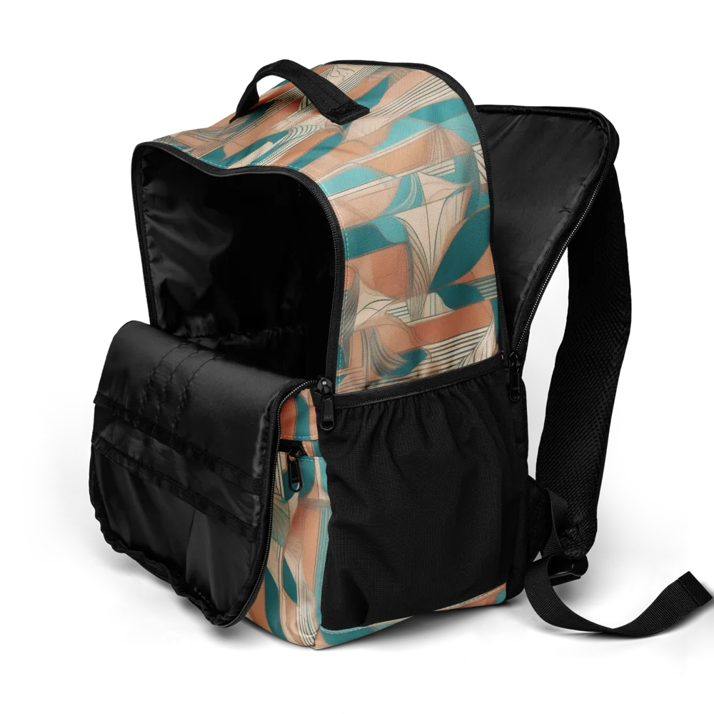 Teal Deco Drapery on Utility Backpack — Product details 2