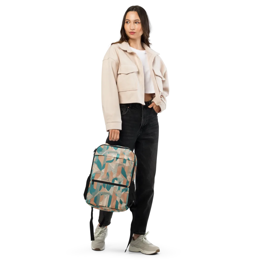 Teal Deco Drapery on Utility Backpack — Front