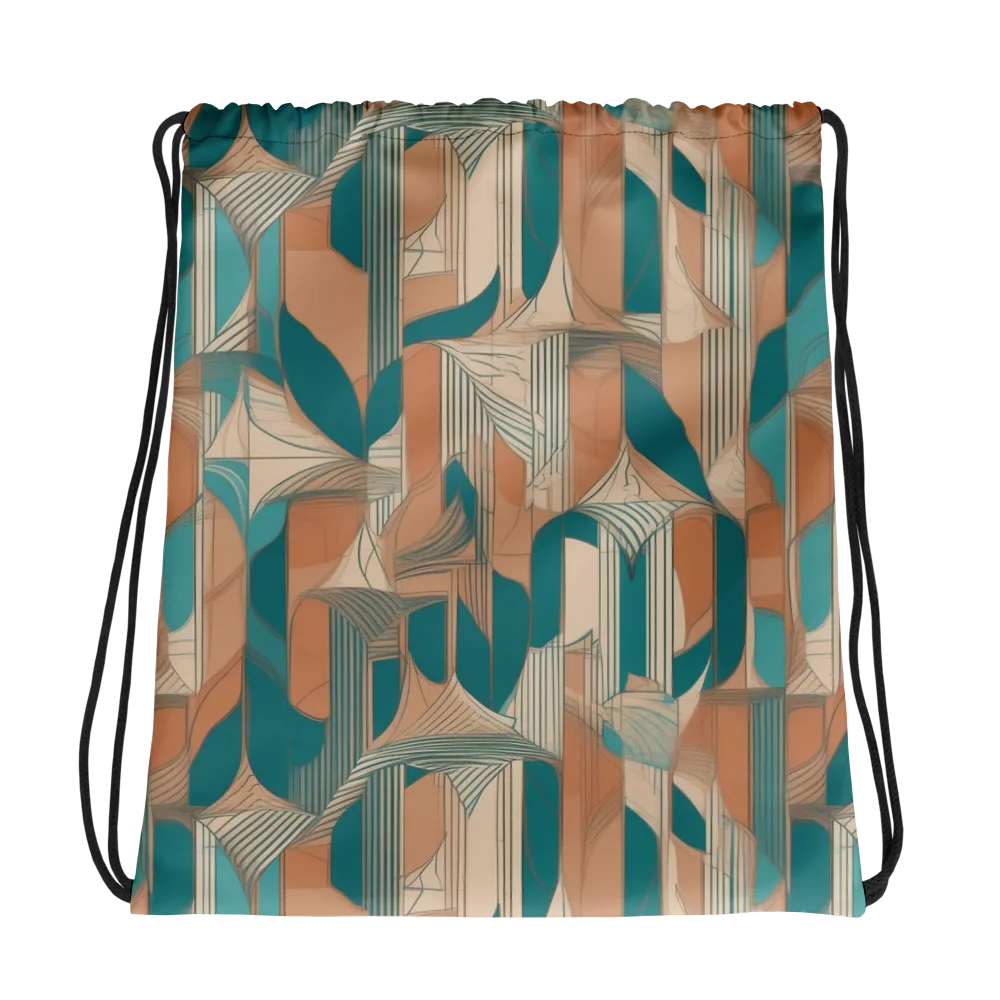 Teal Deco Drapery on Drawstring Bag — Photo