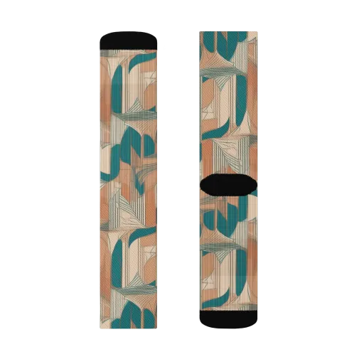 Teal Deco Drapery on a Socks