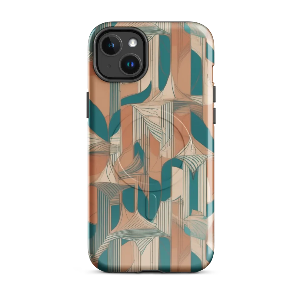 Teal Deco Drapery on MagSafe Tough Case for iPhone® — Front