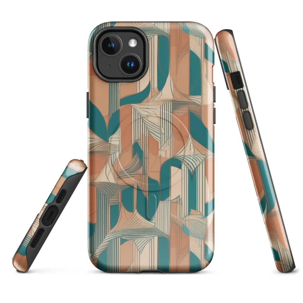 Teal Deco Drapery on MagSafe Tough Case for iPhone® — Front