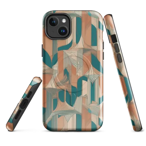 Teal Deco Drapery on a MagSafe Tough Case for iPhone®