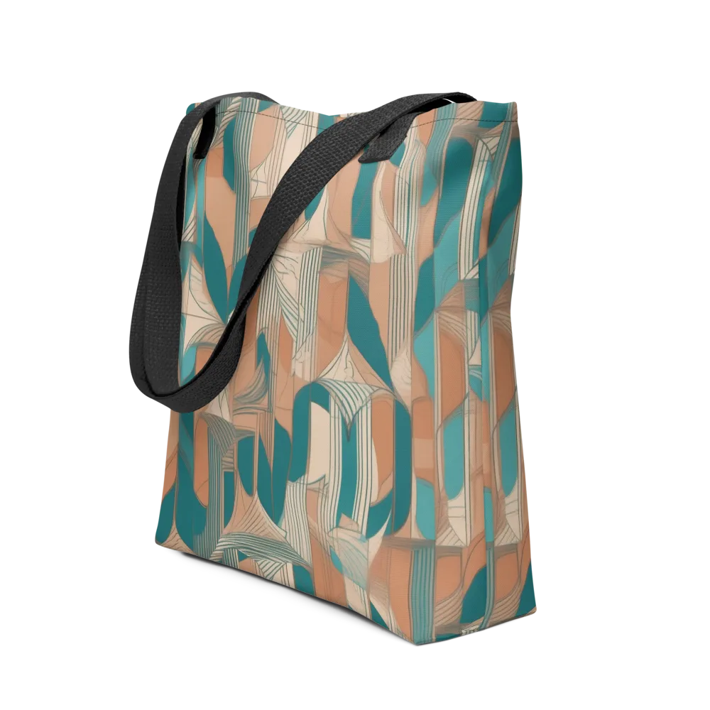 Teal Deco Drapery on Tote Bag — Front