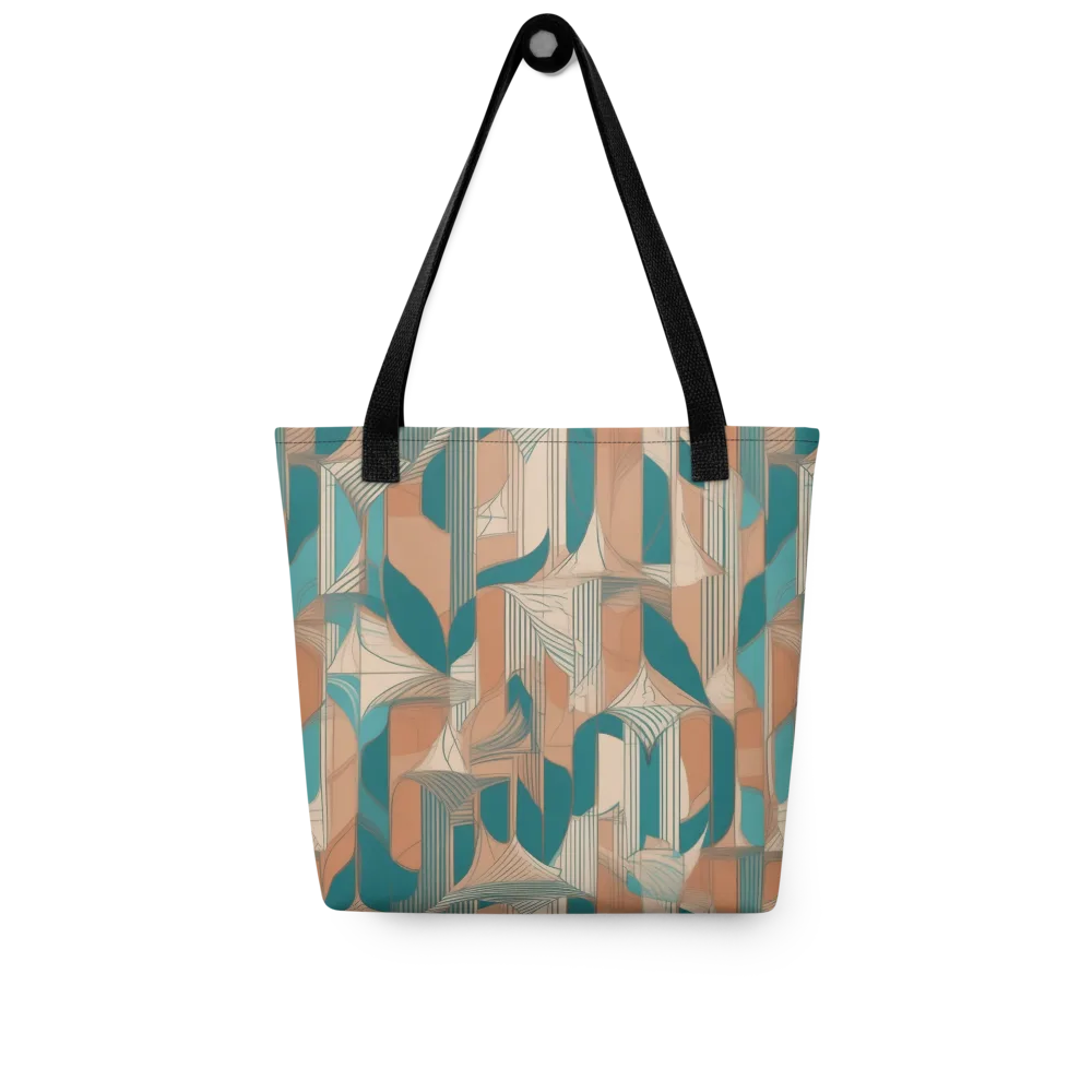 Teal Deco Drapery on Tote Bag — Front
