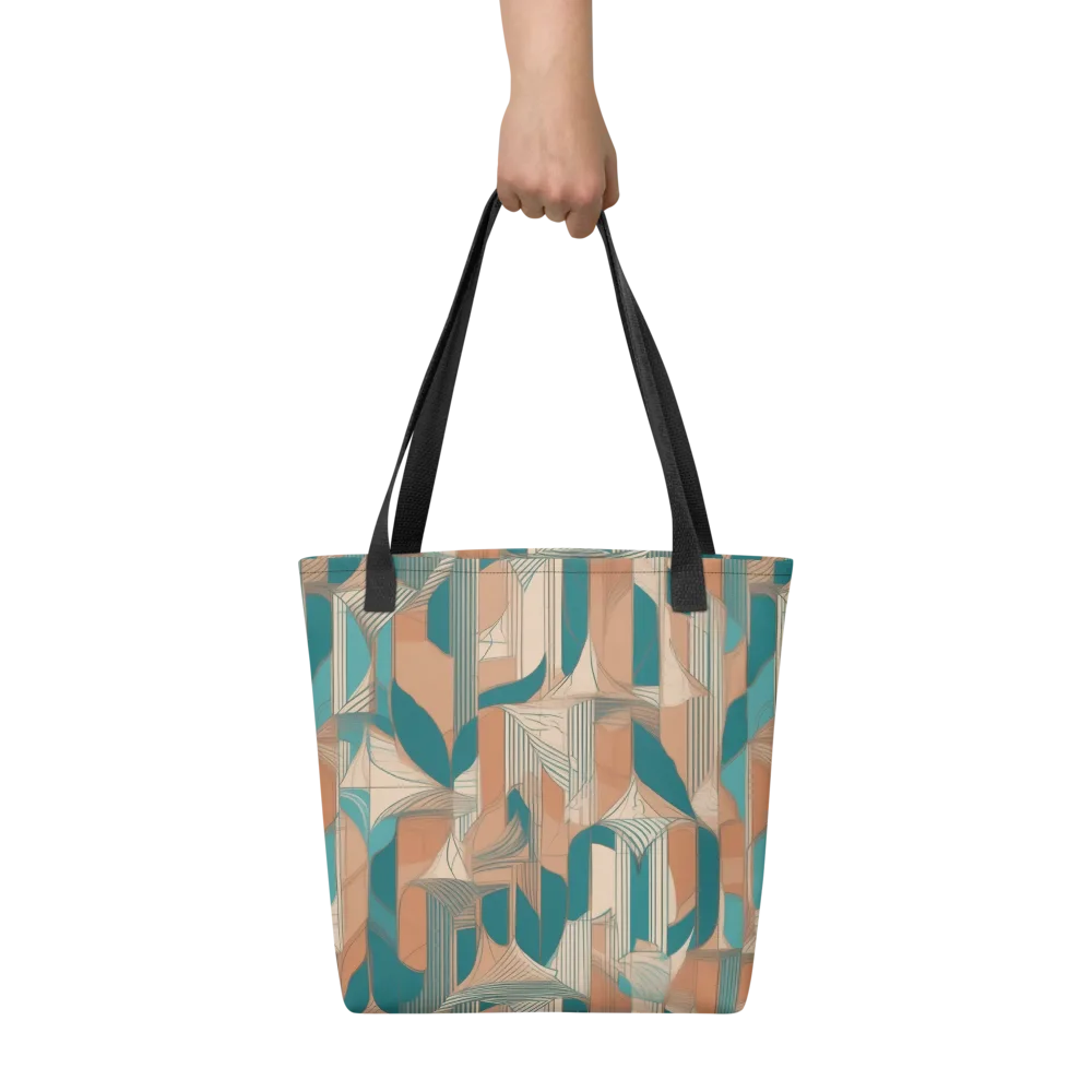 Teal Deco Drapery on Tote Bag — Front