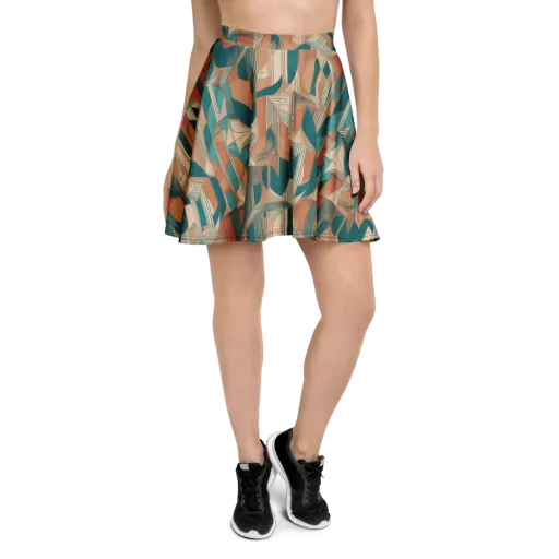 Teal Deco Drapery on a Skater Skirt