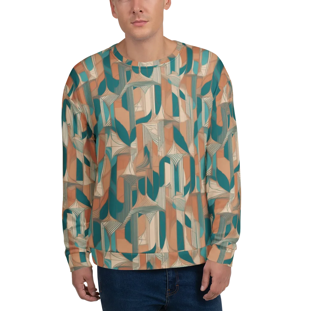 Teal Deco Drapery on Sweatshirt — Front