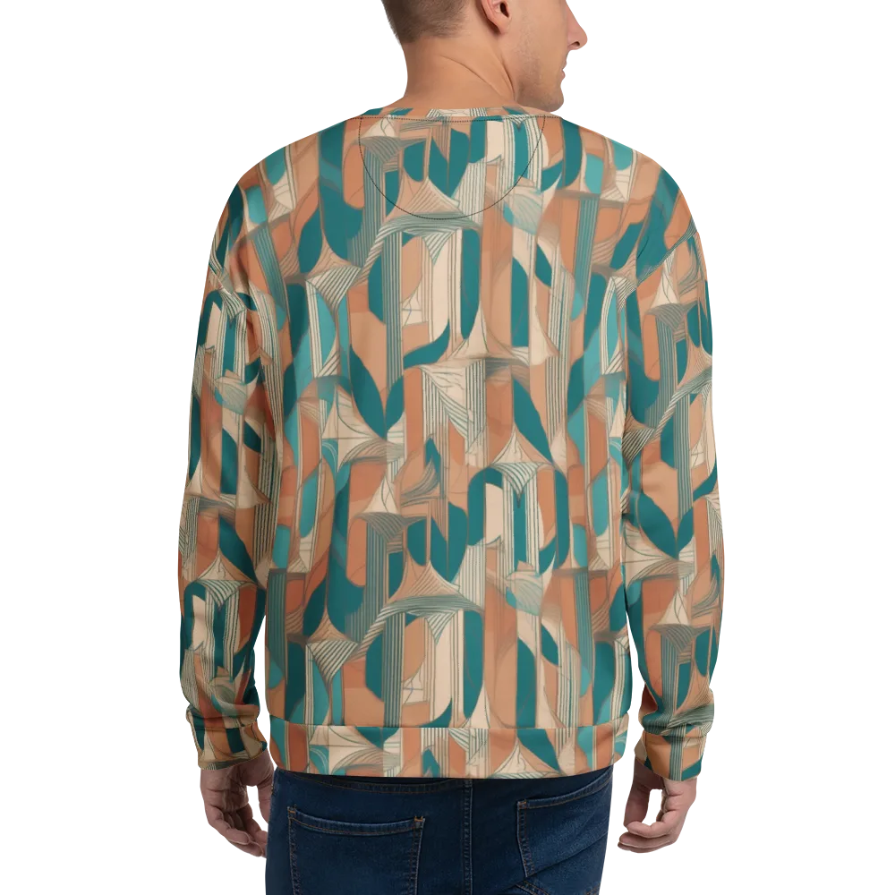 Teal Deco Drapery on Sweatshirt — Back