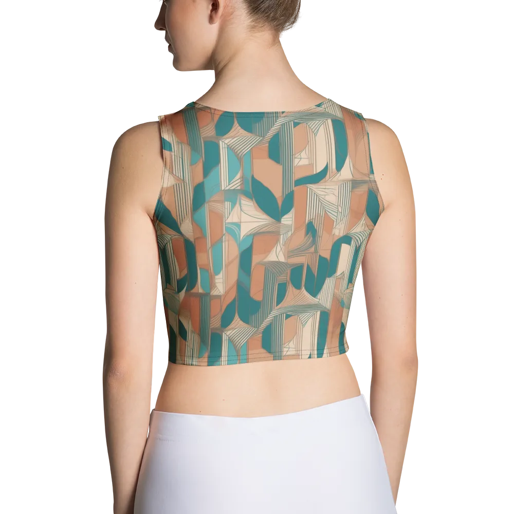 Teal Deco Drapery on Crop Top — Back