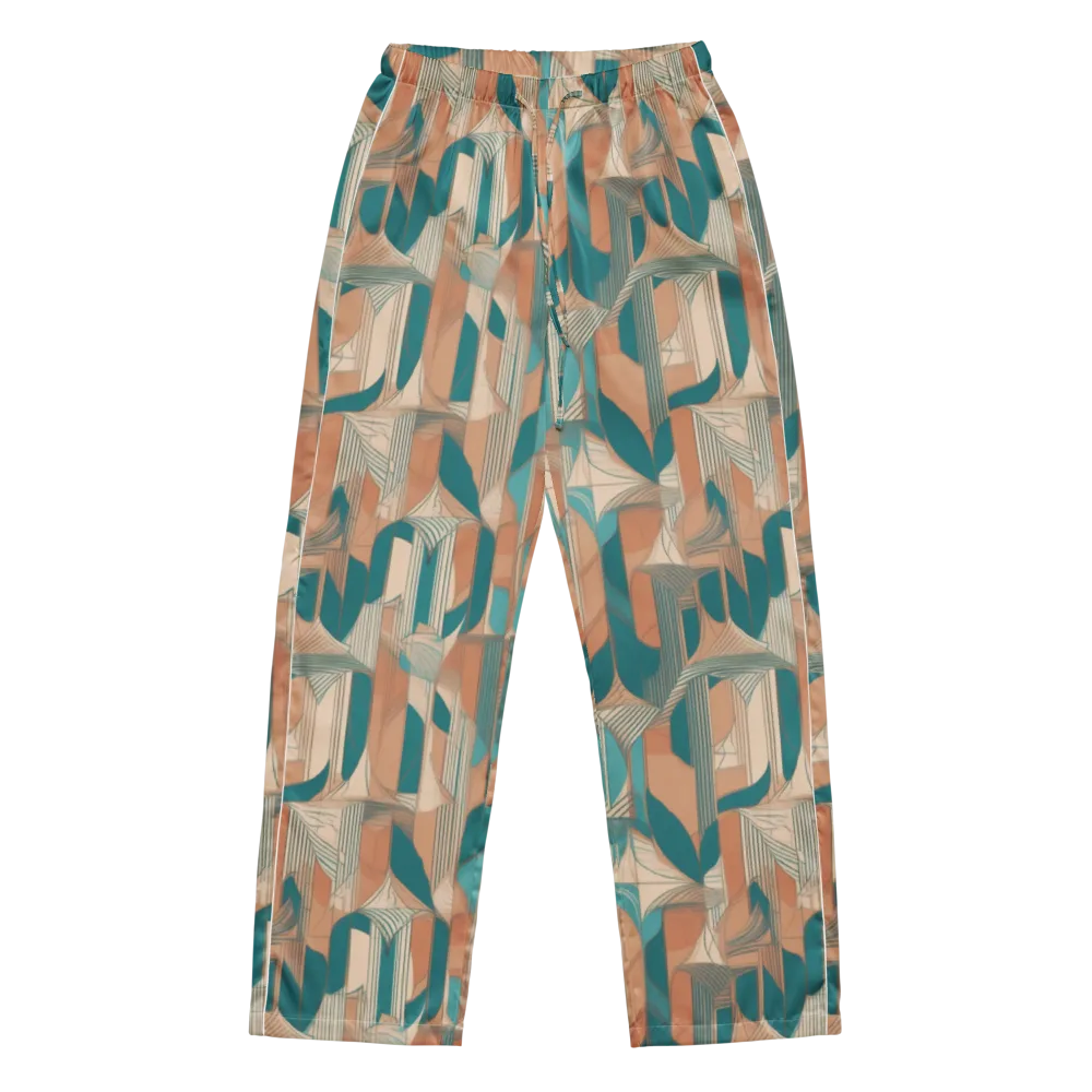 Teal Deco Drapery on Women's Pajama Pants — Front