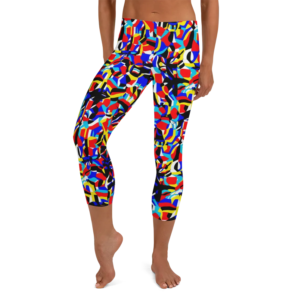 Primary Flux on Capri Leggings — Front