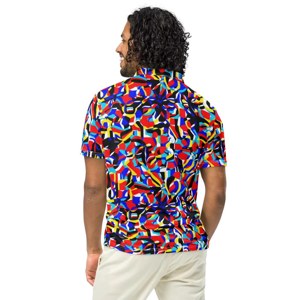 Primary Flux on Men's Slim Fit Polo Shirt — Back