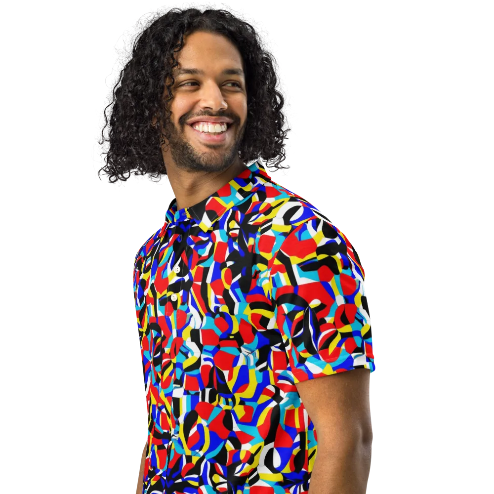 Primary Flux on Men's Slim Fit Polo Shirt — Left Front