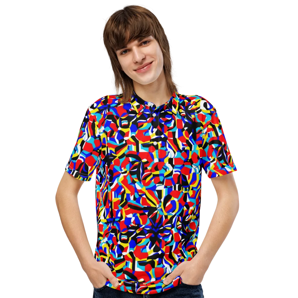 Primary Flux on Men's Slim Fit Polo Shirt — Front