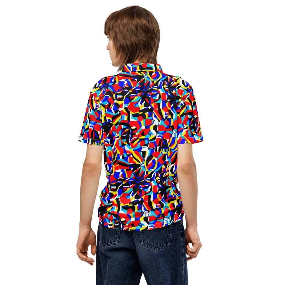 Primary Flux on Men's Slim Fit Polo Shirt — Back
