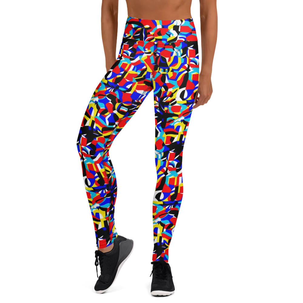 Primary Flux on Yoga Leggings — Front