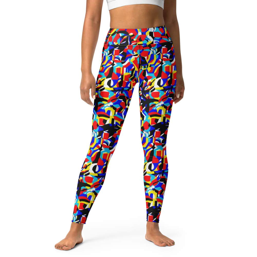 Primary Flux on Yoga Leggings — Front