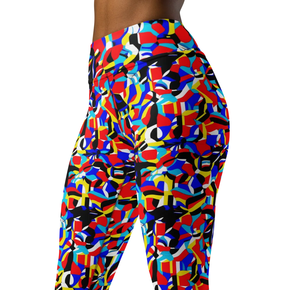 Primary Flux on Yoga Leggings — Left Front