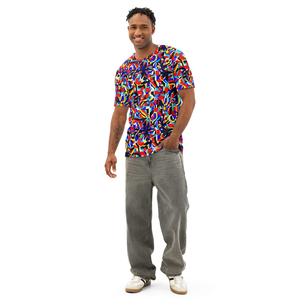 Primary Flux on Men's Cotton Crew Neck T-Shirt — Front