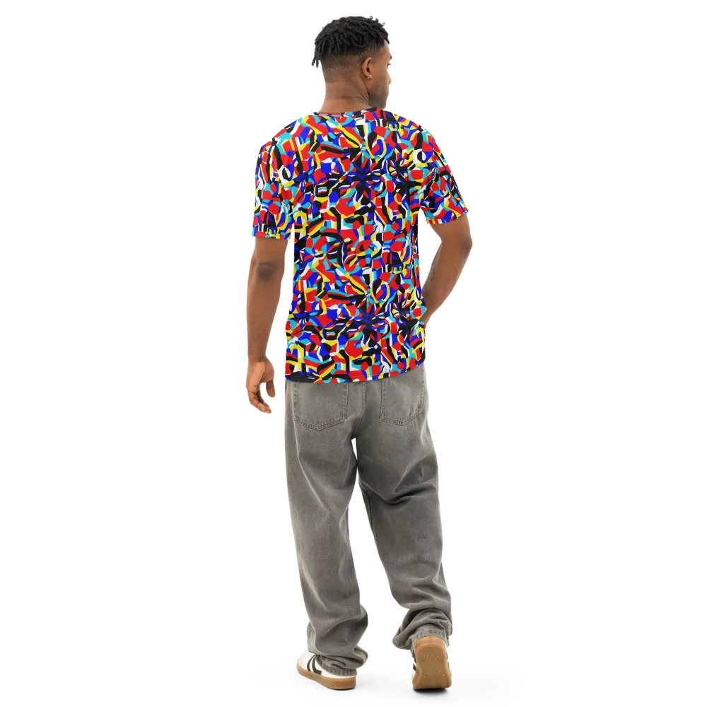 Primary Flux on Men's Cotton Crew Neck T-Shirt — Back