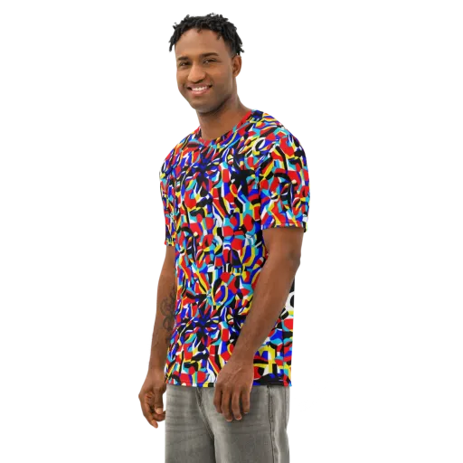 Primary Flux on a Men's Cotton Crew Neck T-Shirt
