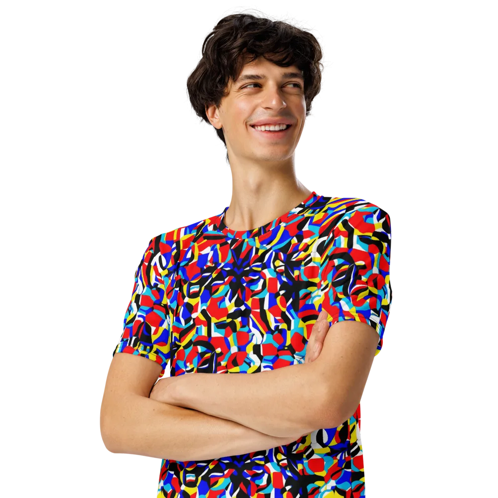 Primary Flux on Men's Crew Neck T-Shirt — Left Front