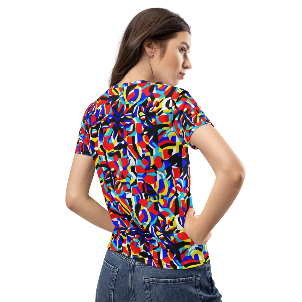 Primary Flux on Women's Crew Neck T-Shirt — Back