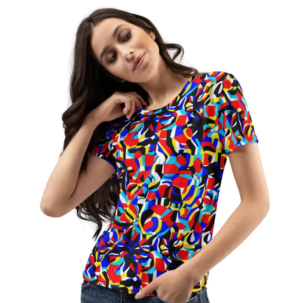 Primary Flux on Women's Crew Neck T-Shirt — Left Front