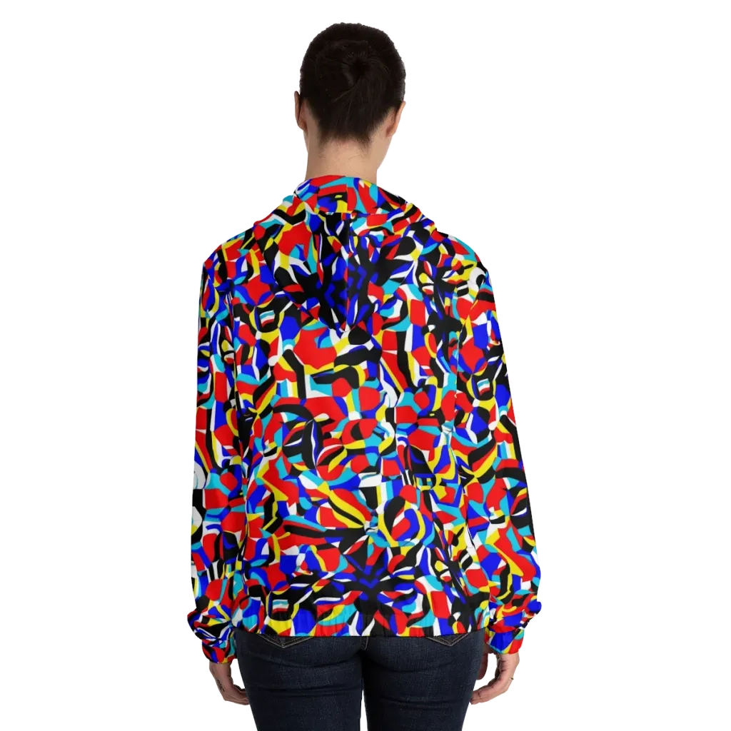 Primary Flux on Women's Full-Zip Hoodie — Back On Person