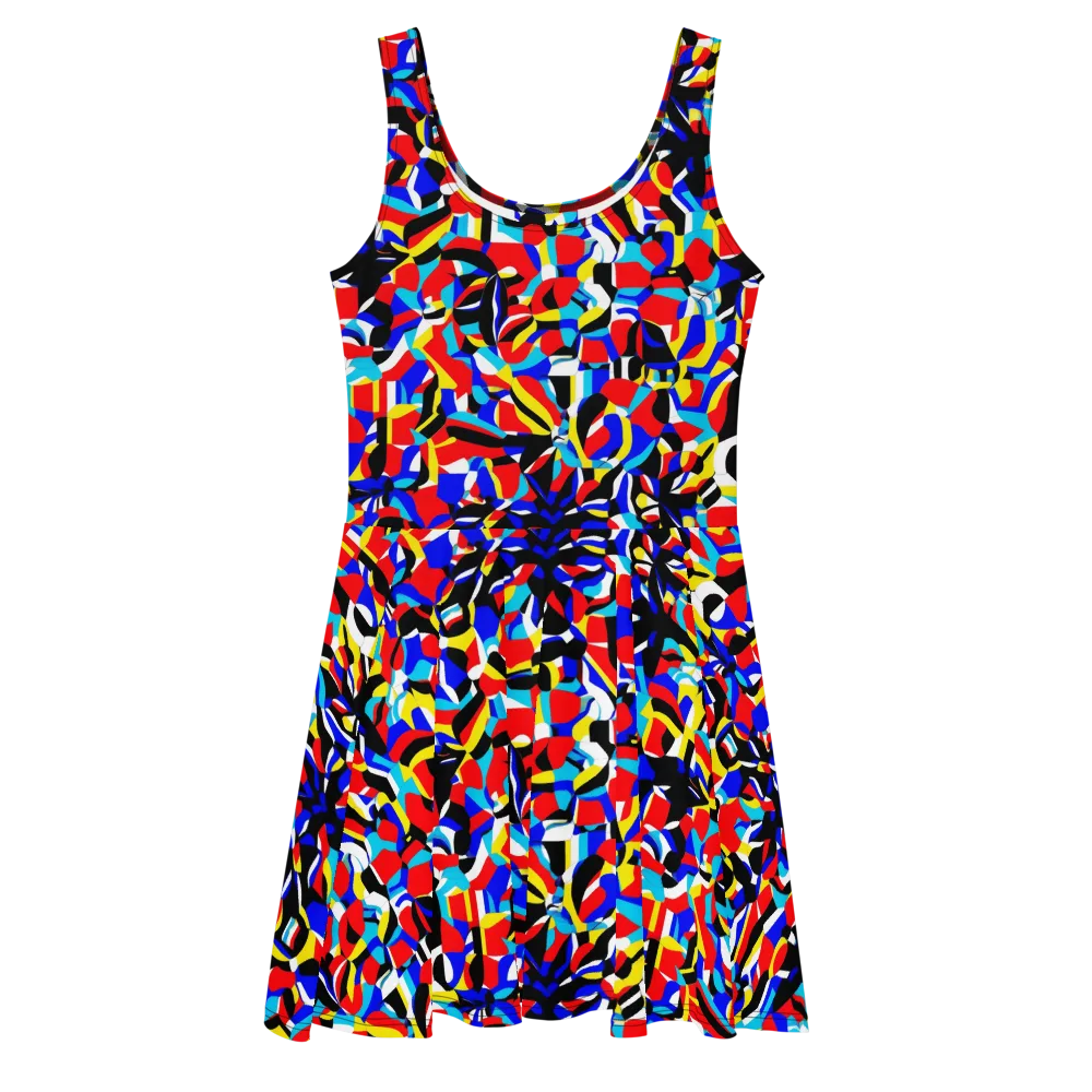 Primary Flux on Skater Dress — Front