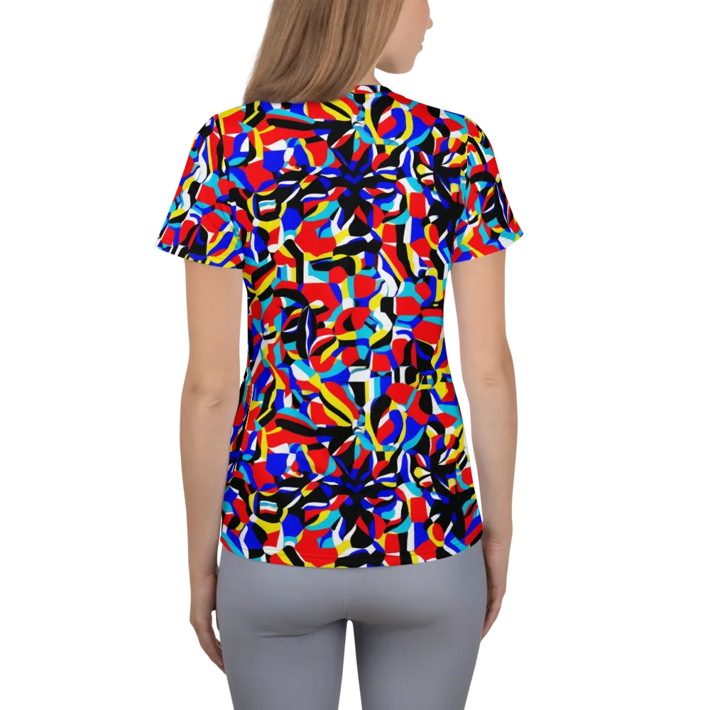 Primary Flux on Women's Athletic T-Shirt — Back