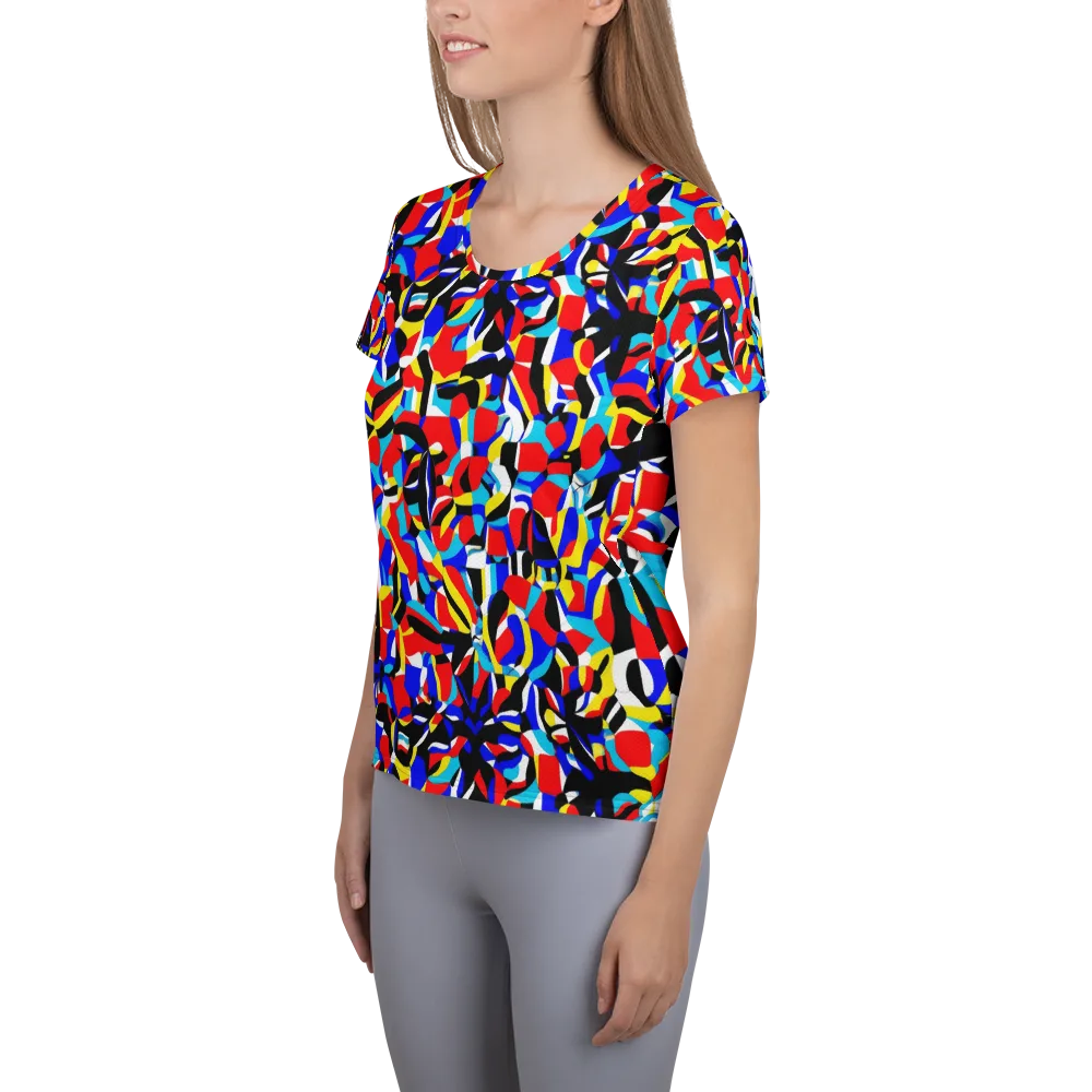 Primary Flux on Women's Athletic T-Shirt — Left