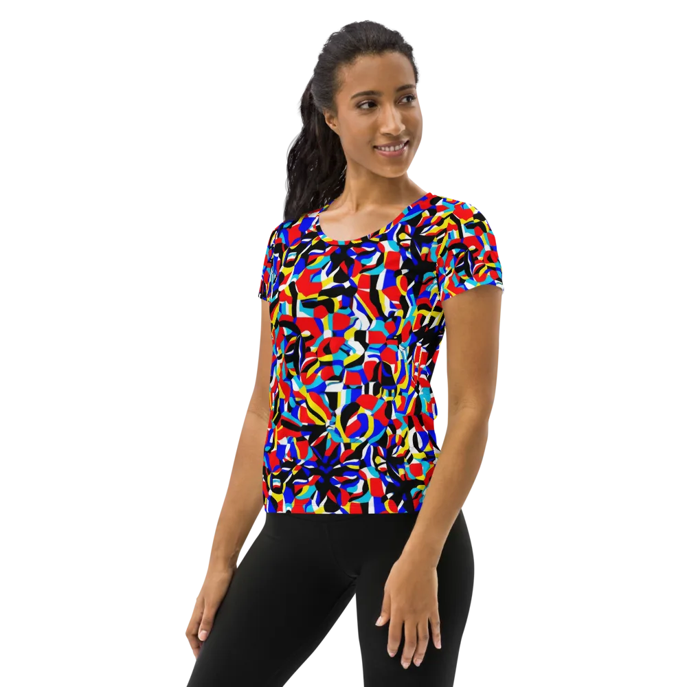 Primary Flux on Women's Athletic T-Shirt — Left