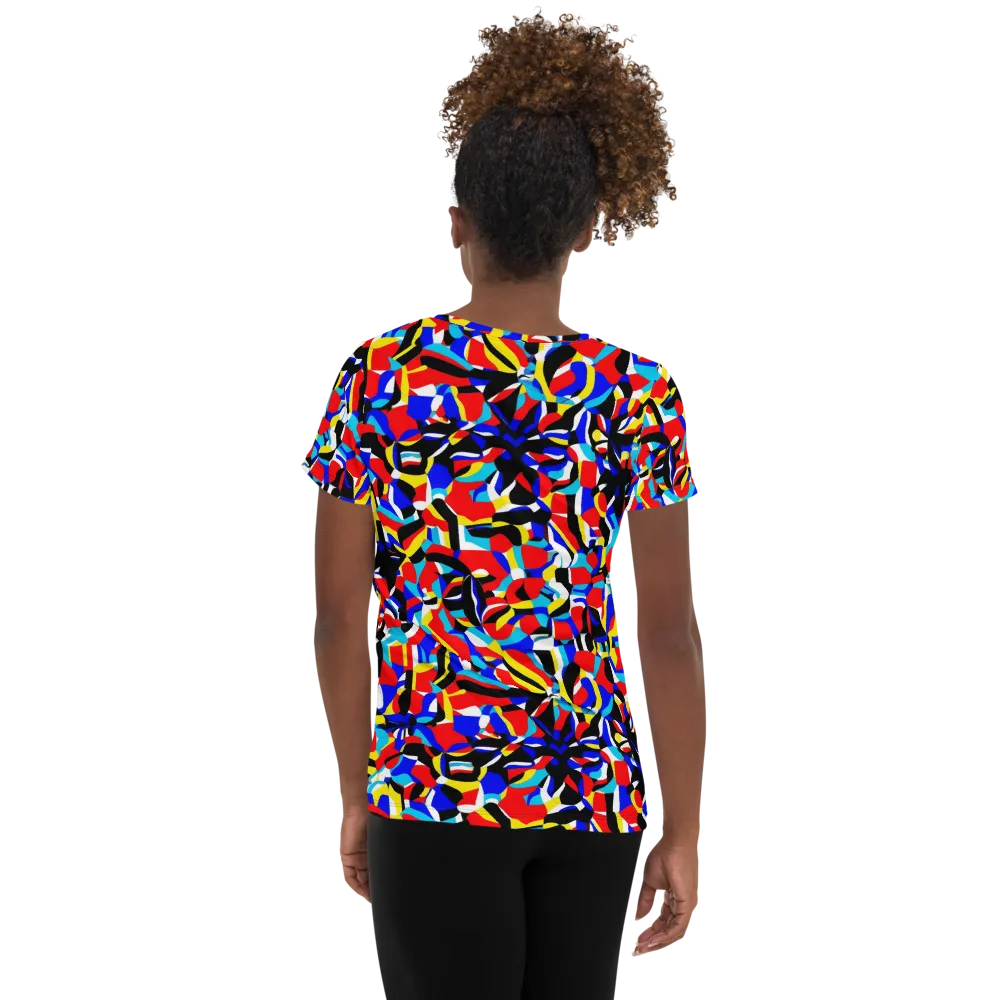 Primary Flux on Women's Athletic T-Shirt — Back