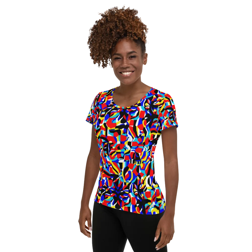 Primary Flux on Women's Athletic T-Shirt — Left