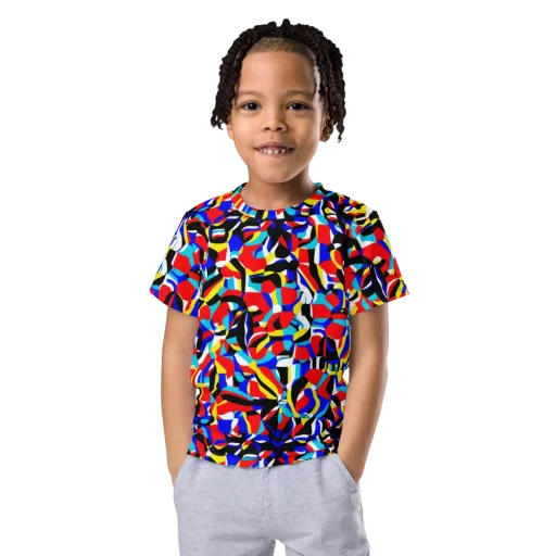 Primary Flux on a Kids Crew Neck T-Shirt
