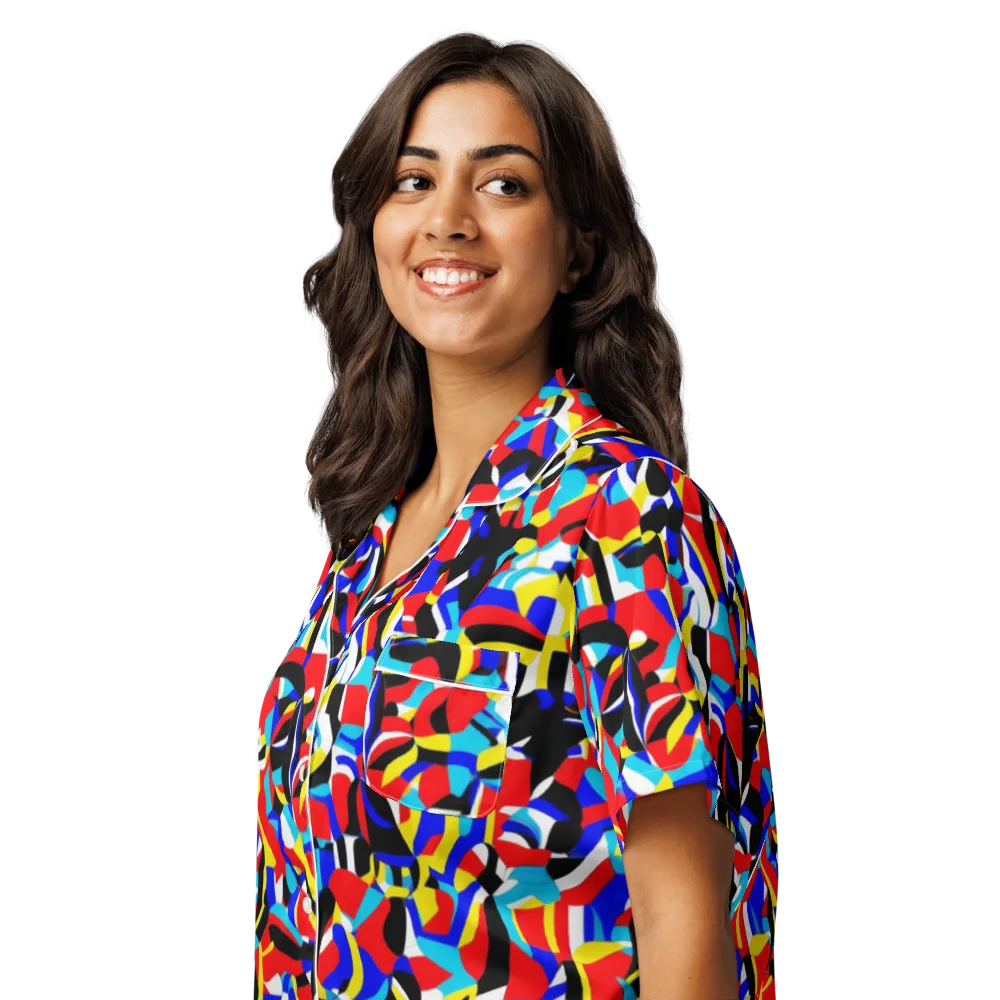 Primary Flux on Women's Short Sleeve Pajama Top — Left Front