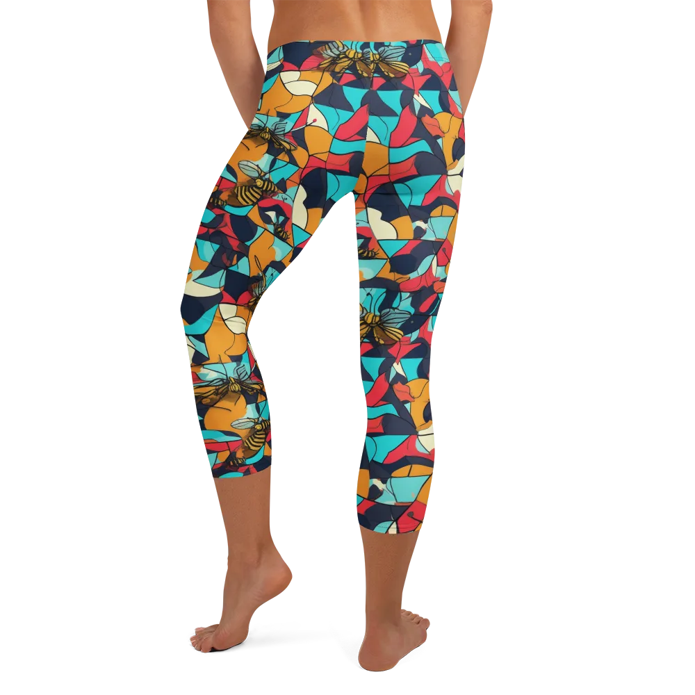 Pollinator Prism on Capri Leggings — Back