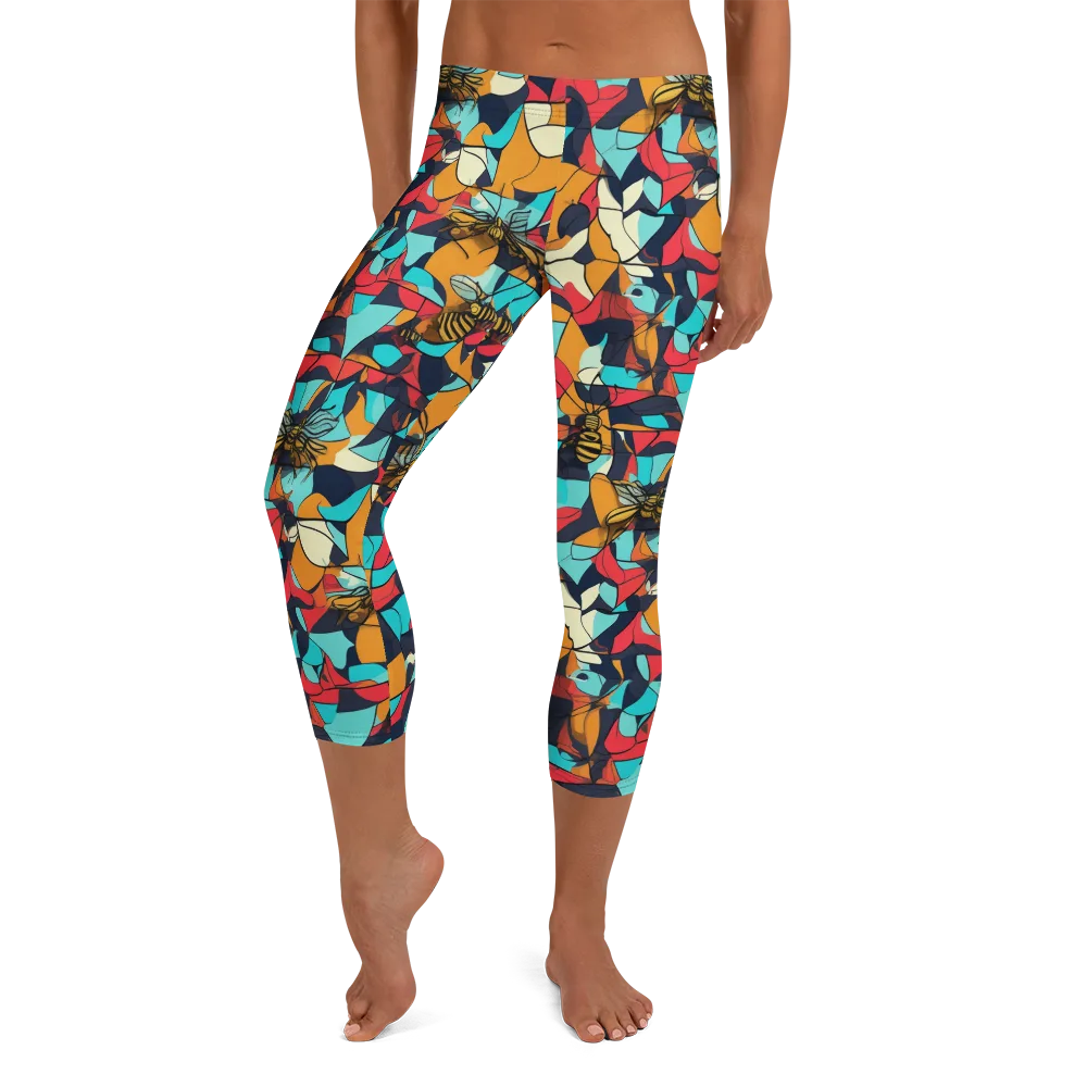 Pollinator Prism on Capri Leggings — Front