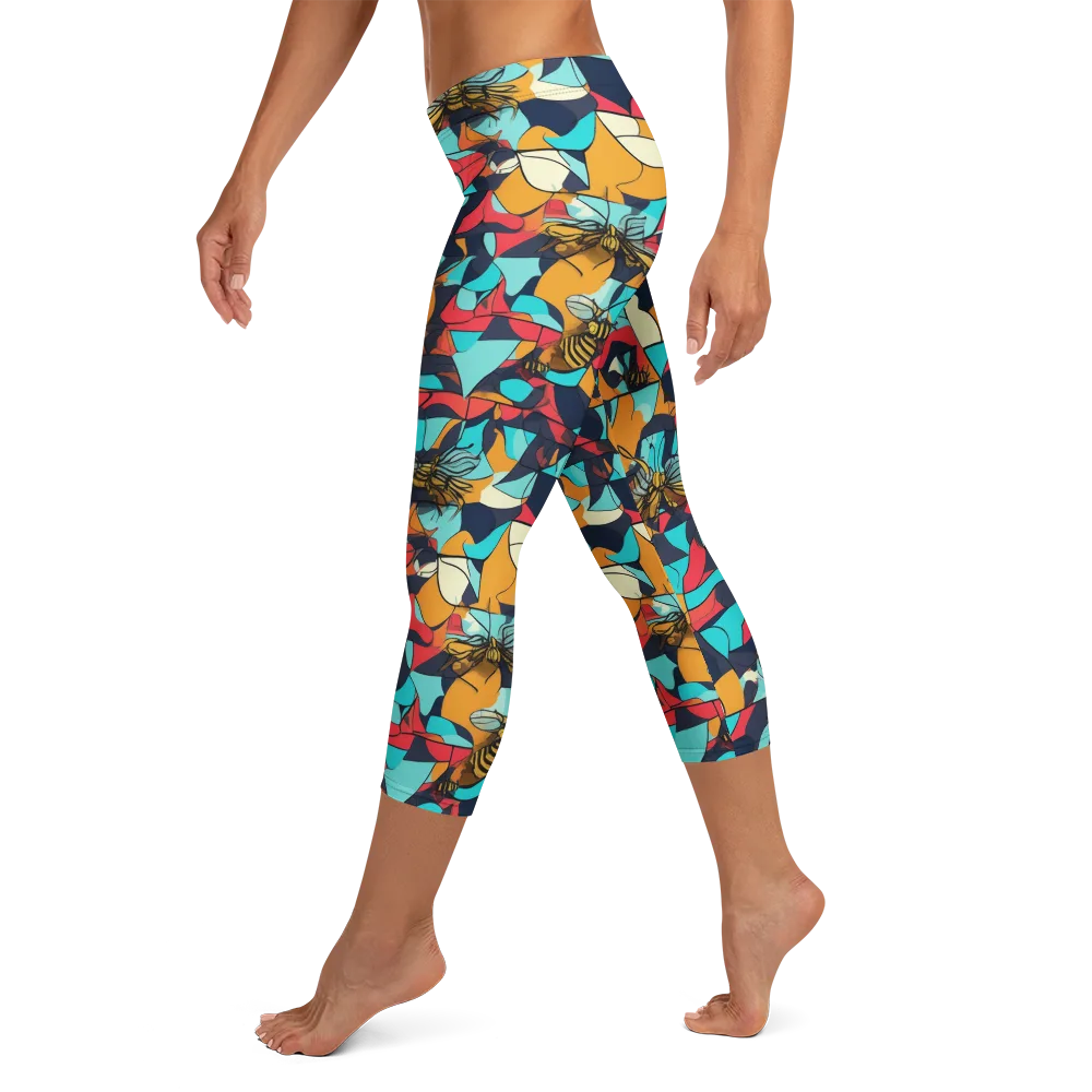 Pollinator Prism on Capri Leggings — Left