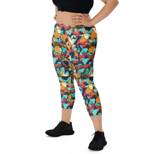 Pollinator Prism on a Capri Leggings