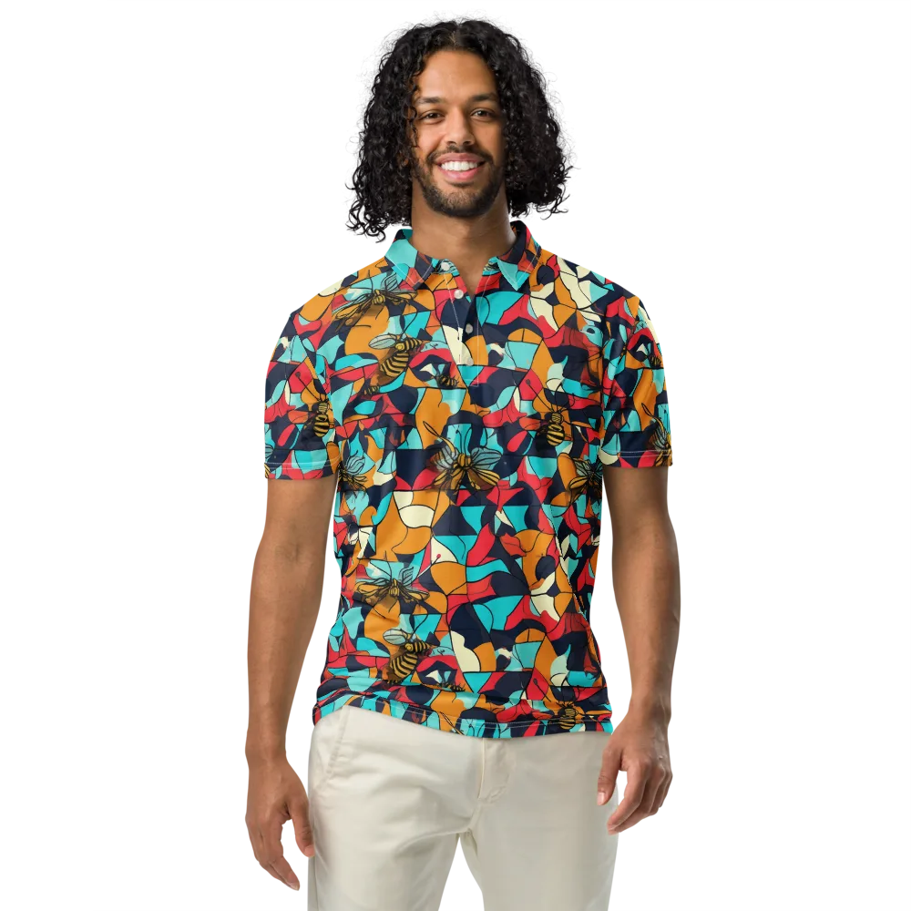 Pollinator Prism on Men's Slim Fit Polo Shirt — Front