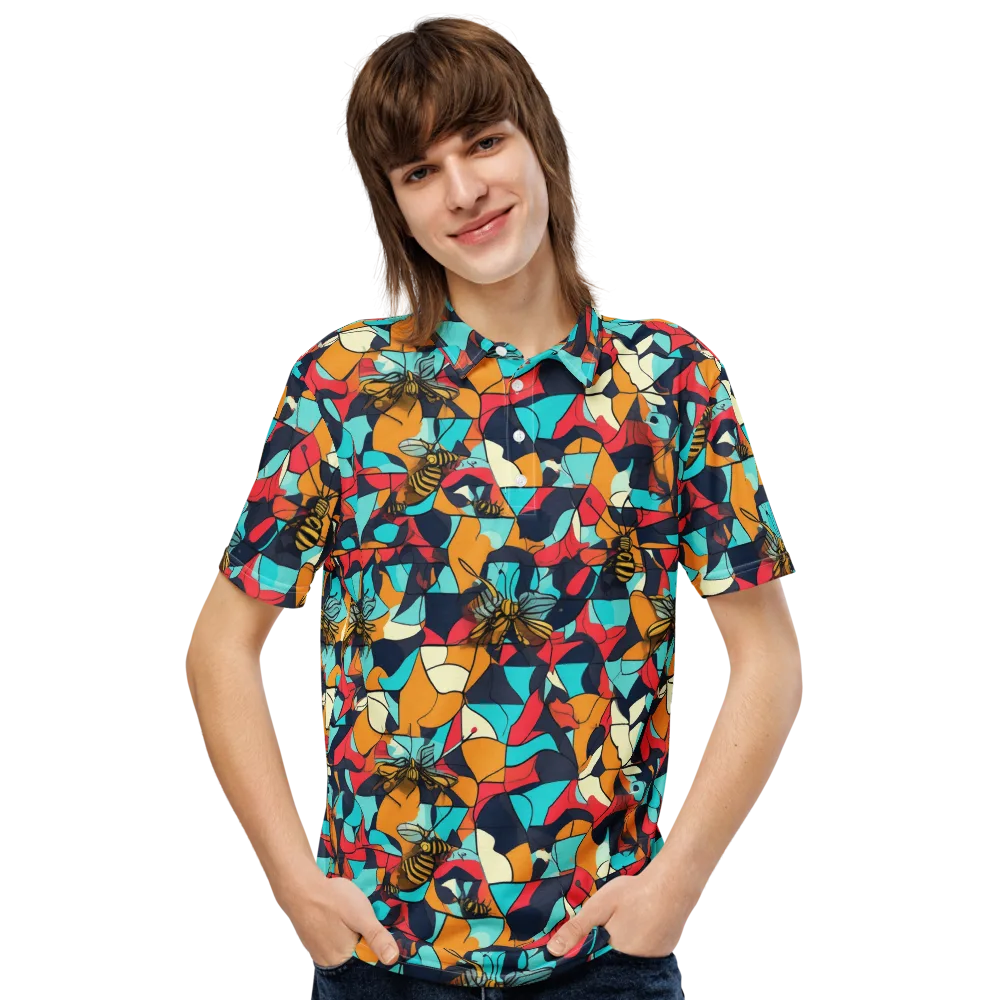 Pollinator Prism on Men's Slim Fit Polo Shirt — Front