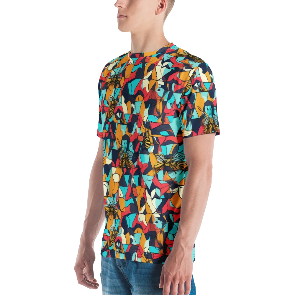 Pollinator Prism on Men's Crew Neck T-Shirt — Left