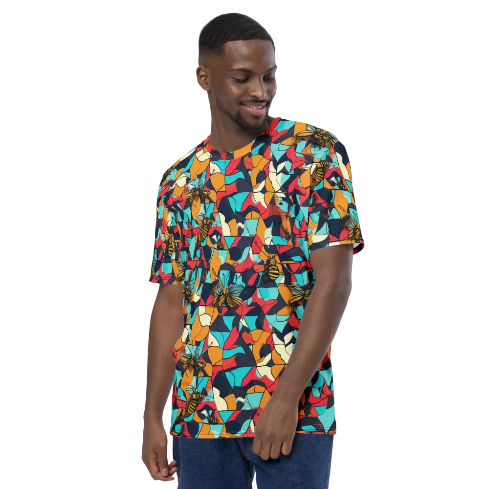 Pollinator Prism on Men's Crew Neck T-Shirt — Left